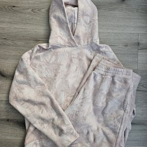 Hollister Pink Camo Hoodie And Wide Let Pant Set